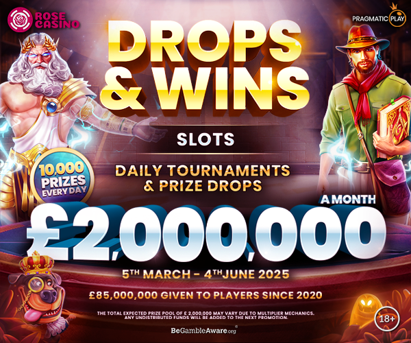 Daily rewards include cash, winning bet multipliers, free spins and instant bonus prizes across prize drops and tournaments across a carefully curated selection of our slot titles.
