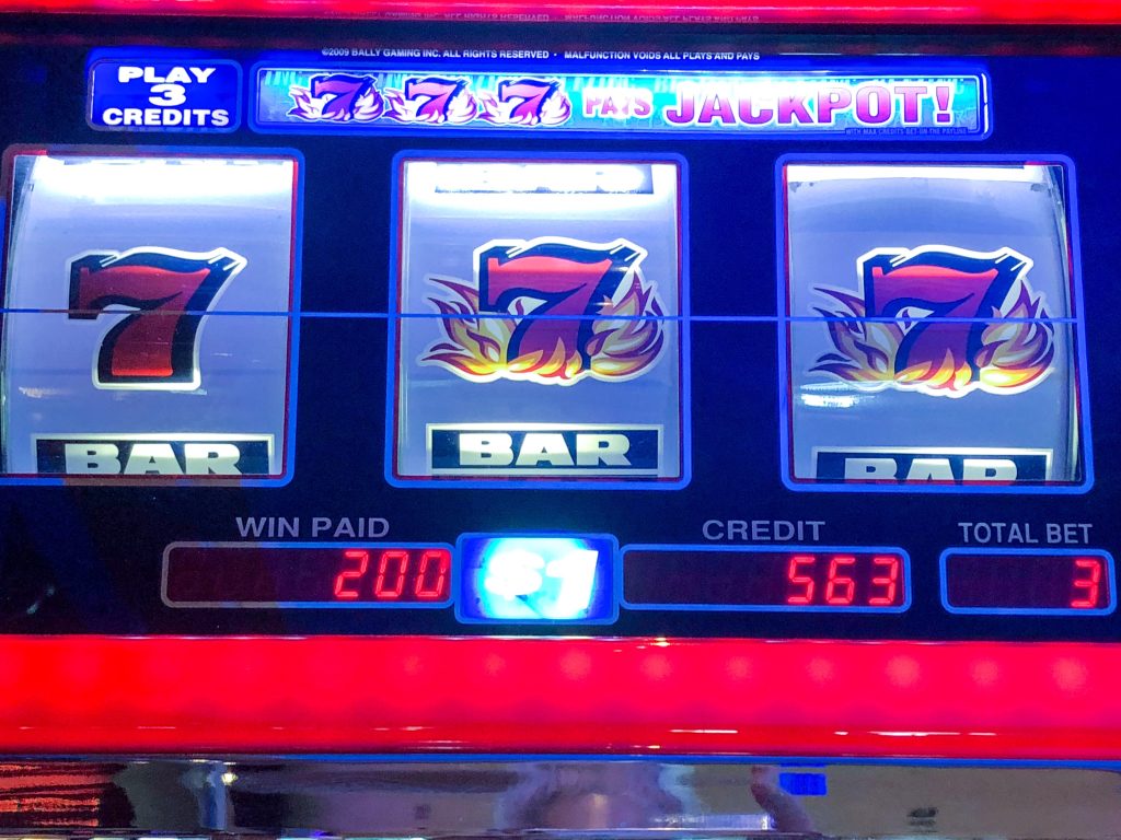 A photo of a slot machine display.
